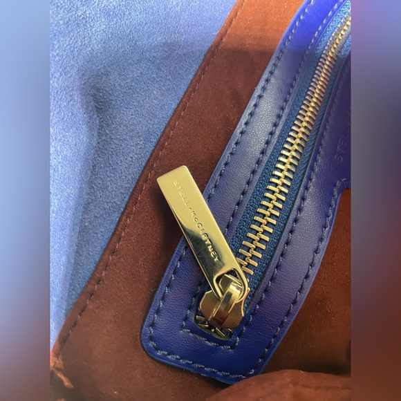 STELLA MCCARTNEY Blue Denim Color BECKETT Chain Shoulder Bag in faux Suede - Picture 7 of 13